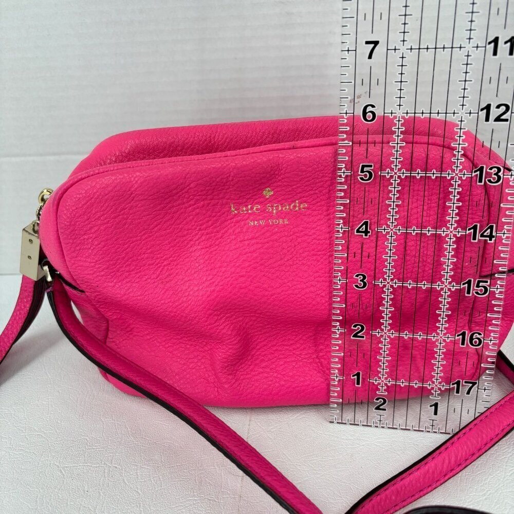Kate Spade Mindy Crossbody Bag Pink Pebbled Leather Handbag Adjustable Strap - Picture 14 of 16